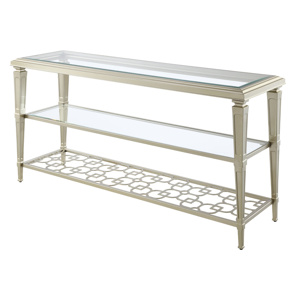 ACME Zaba Glass & Champagne Sofa Table Model LV02787