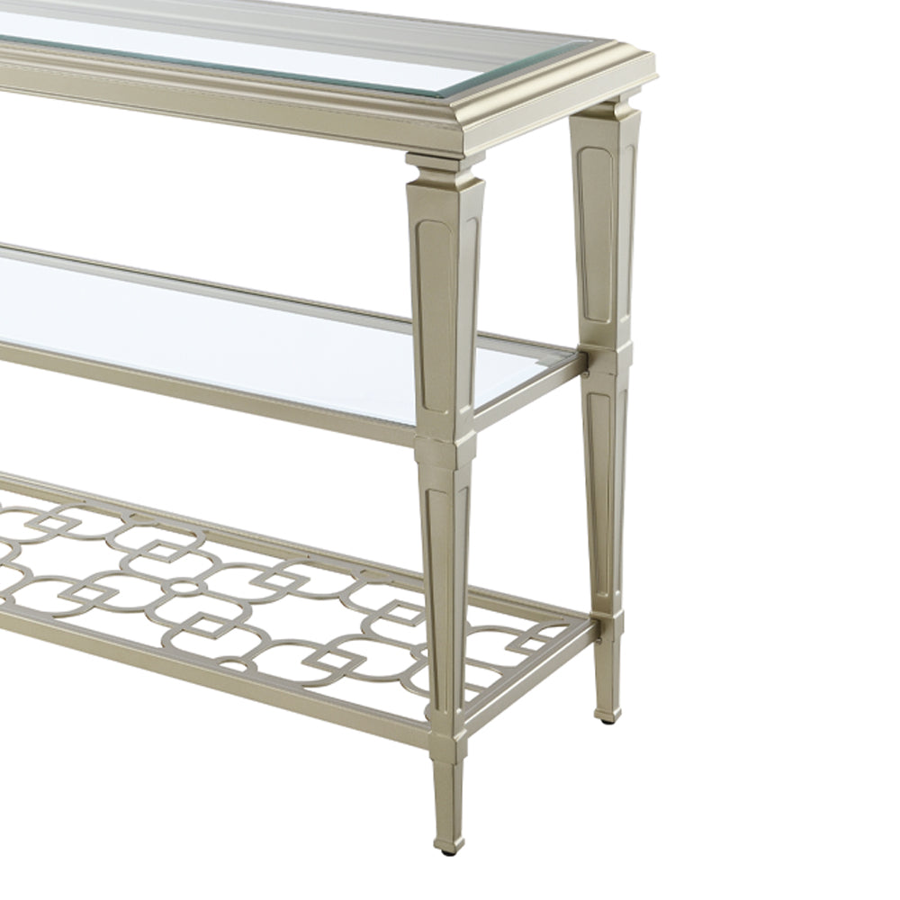 ACME Zaba Glass & Champagne Sofa Table Model LV02787