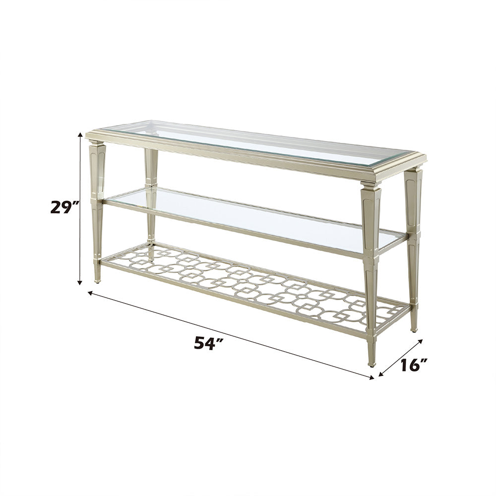 ACME Zaba Glass & Champagne Sofa Table Model LV02787