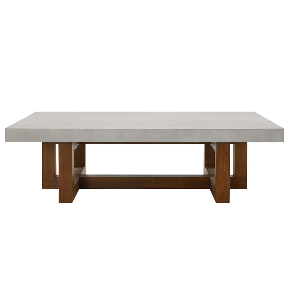 ACME Keven Faux Concrete Top & Walnut Coffee Table Model LV03015