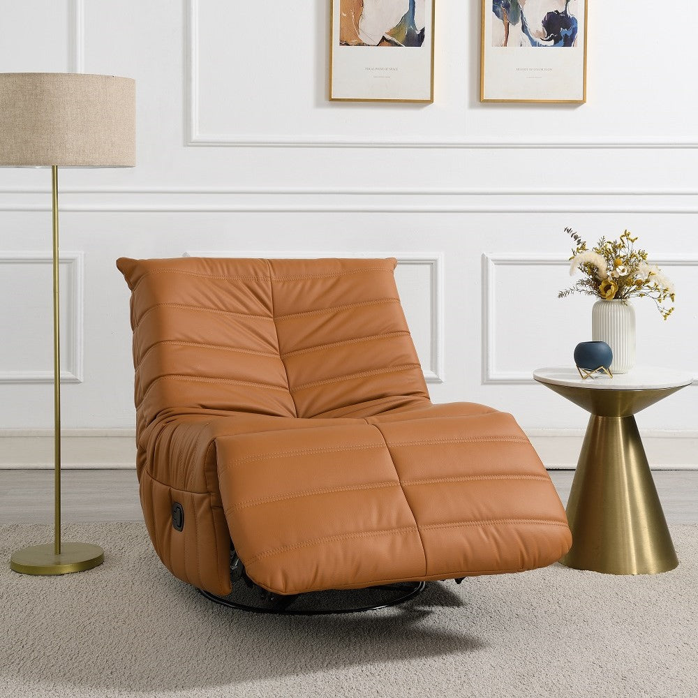 ACME Talmon Orange Synthetic Leather Glider Recliner with Swivel Model LV03072