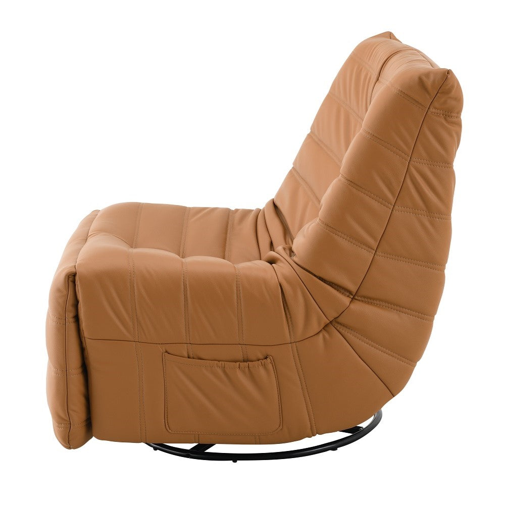 ACME Talmon Orange Synthetic Leather Glider Recliner with Swivel Model LV03072