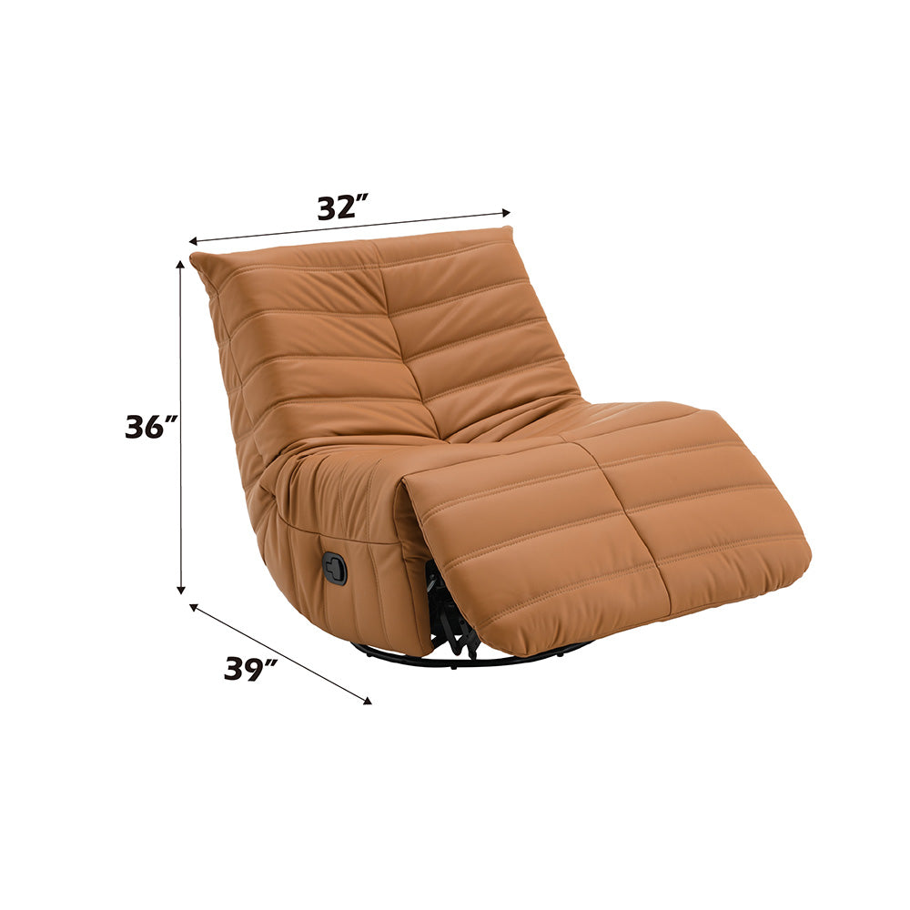 ACME Talmon Orange Synthetic Leather Glider Recliner with Swivel Model LV03072