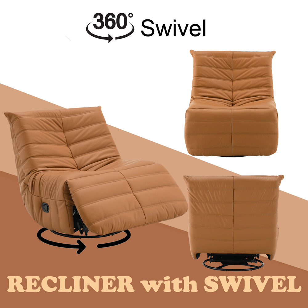 ACME Talmon Orange Synthetic Leather Glider Recliner with Swivel Model LV03072