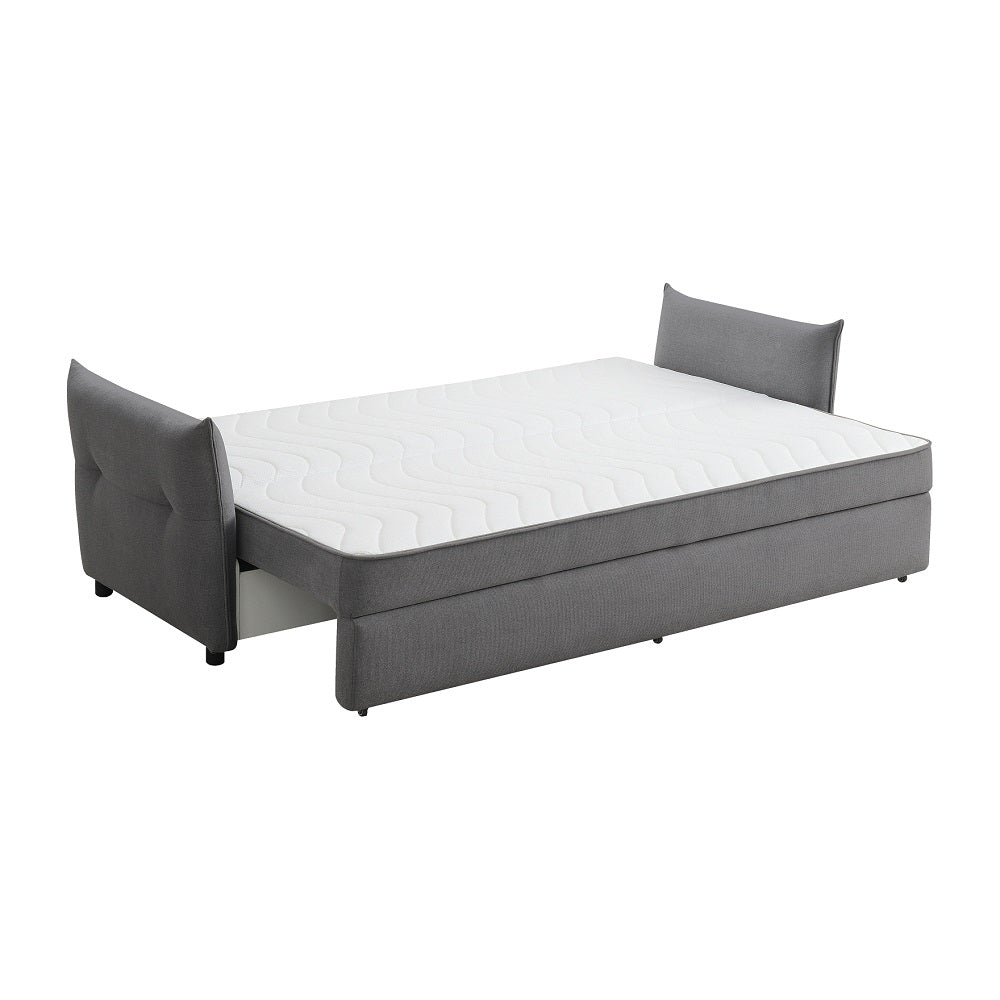 ACME Irina Gray Fabric Sofa with Sleeper Storage & 4 Pillows Model LV03100