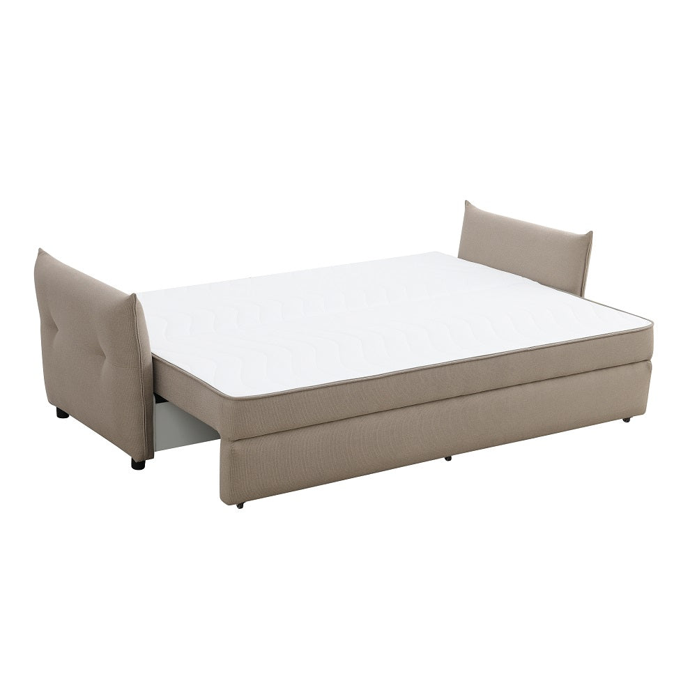 ACME Irina Beige Fabric Sofa with Sleeper Storage & 4 Pillows Model LV03110