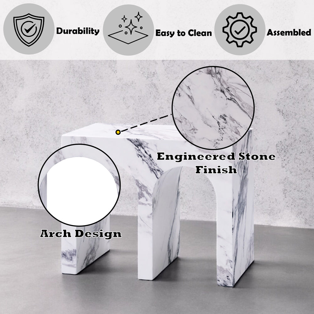 ACME Fritzy Engineered Stone End Table Model LV03126