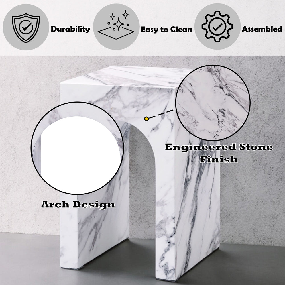 ACME Fritzy Engineered Stone End Table Model LV03127