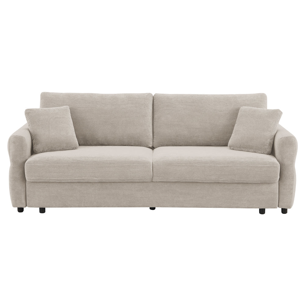 ACME Haran Beige Fabric Sofa with Sleeper Storage & 2 Pillows Model LV03130