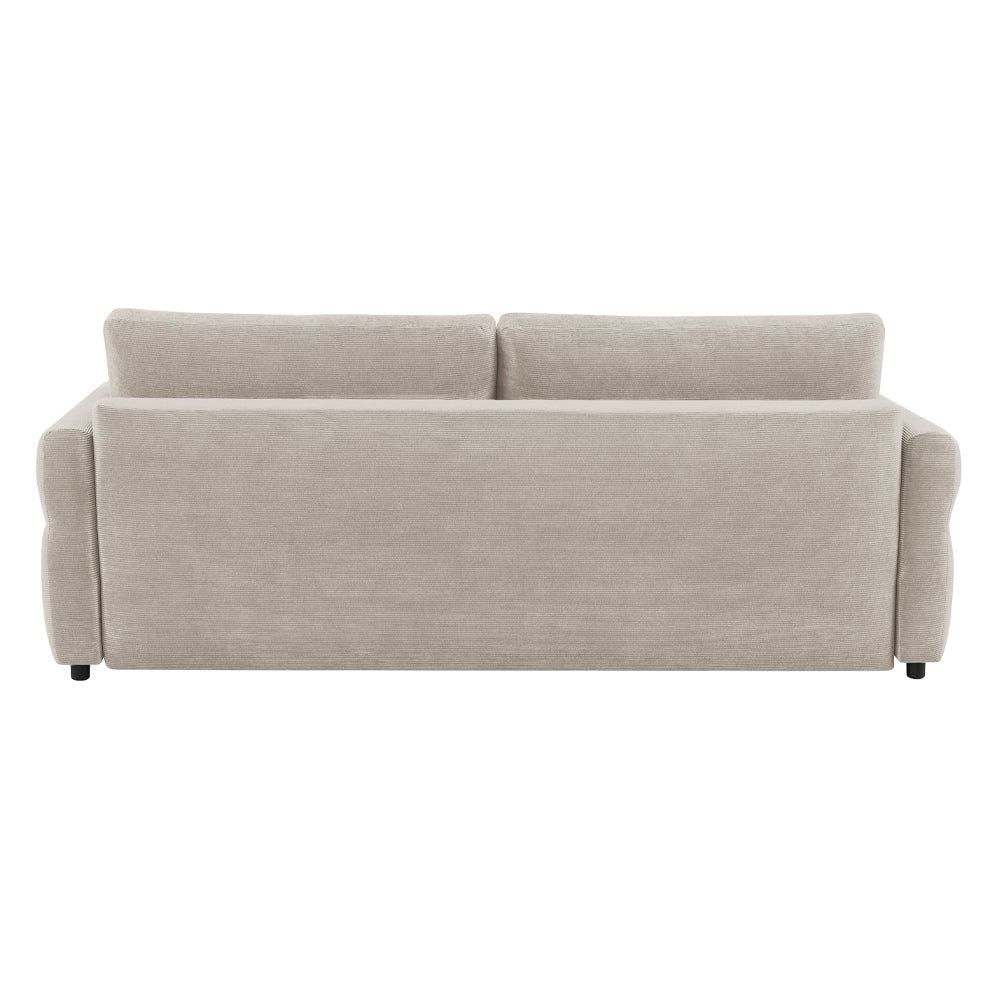 ACME Haran Beige Fabric Sofa with Sleeper Storage & 2 Pillows Model LV03130