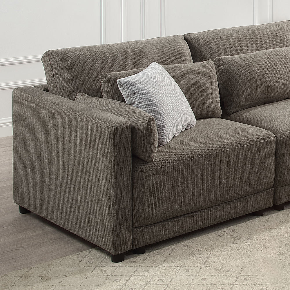 ACME Rylie Brown Linen Modular LF Chair with 3 Pillows Model LV03150