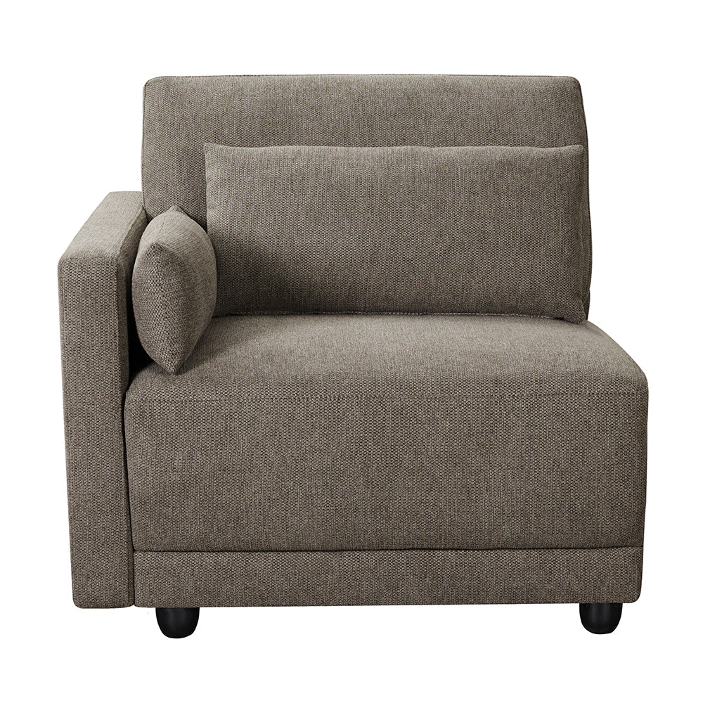 ACME Rylie Brown Linen Modular LF Chair with 3 Pillows Model LV03150