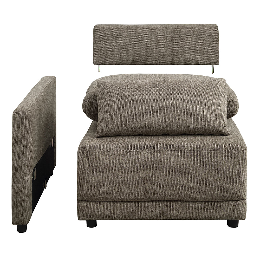 ACME Rylie Brown Linen Modular LF Chair with 3 Pillows Model LV03150