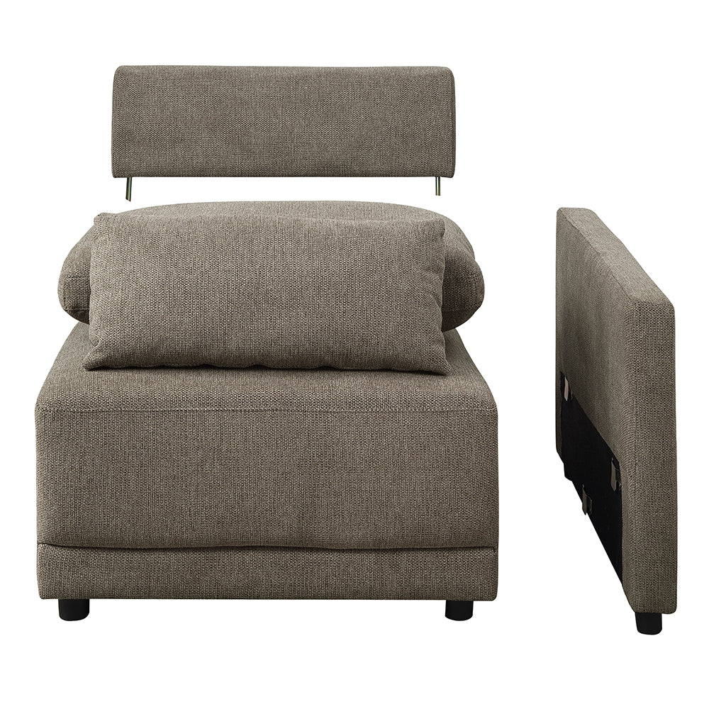 ACME Rylie Brown Linen Modular RF Chair with 2 Pillows Model LV03151
