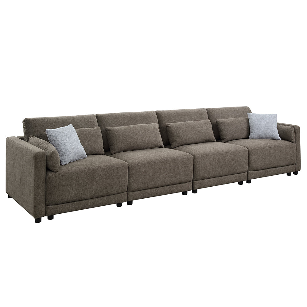 ACME Rylie Brown Linen Modular Armless Chair with Pillow Model LV03152