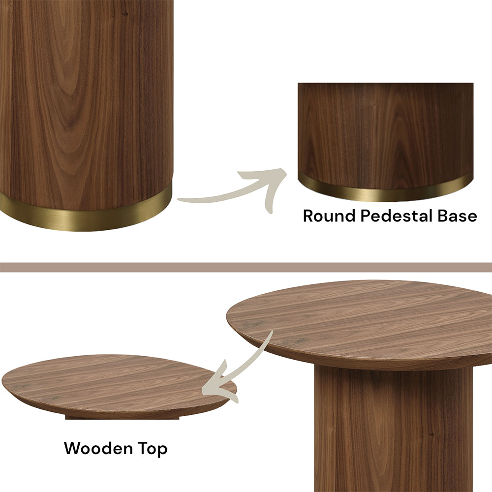 ACME Willene Ceramic Top & Dark Oak End Table Model LV03156