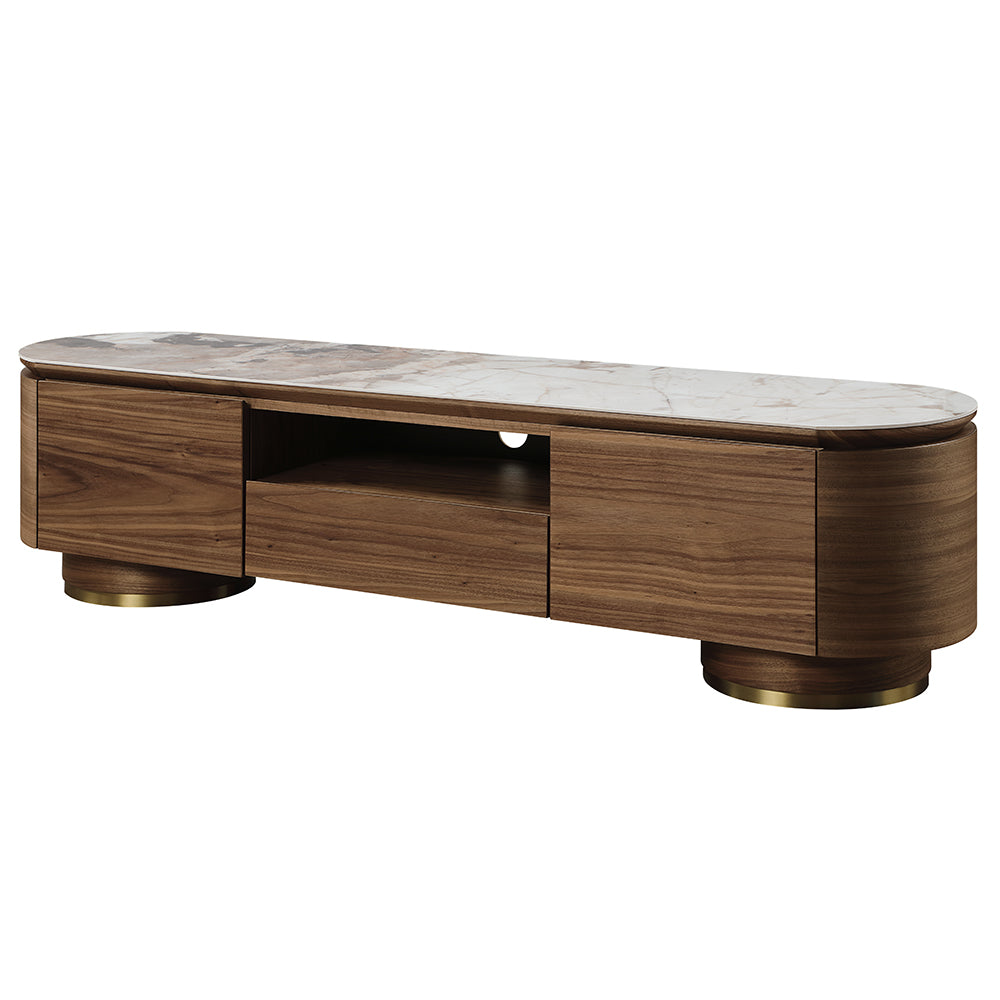 ACME Willene Ceramic Top & Dark Oak TV Stand with Ceramic Top Model LV03158
