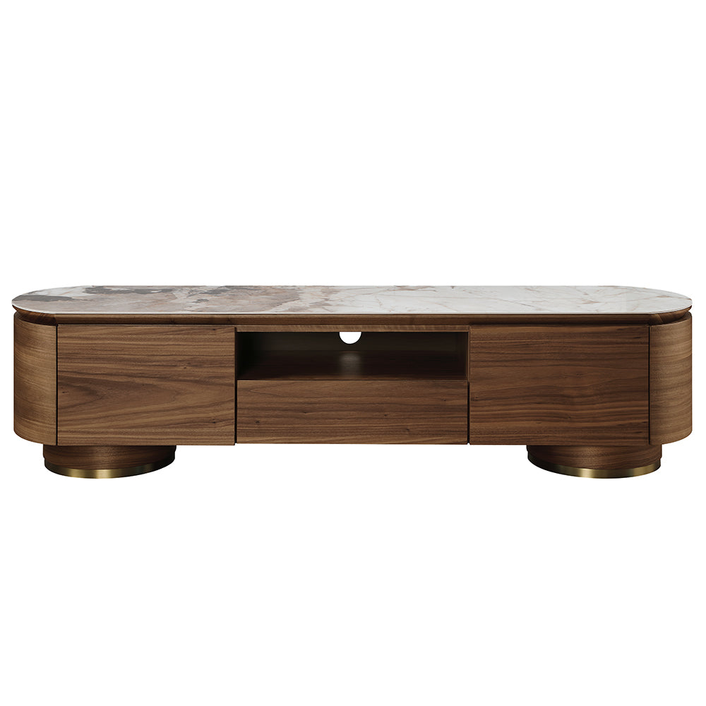 ACME Willene Ceramic Top & Dark Oak TV Stand with Ceramic Top Model LV03158