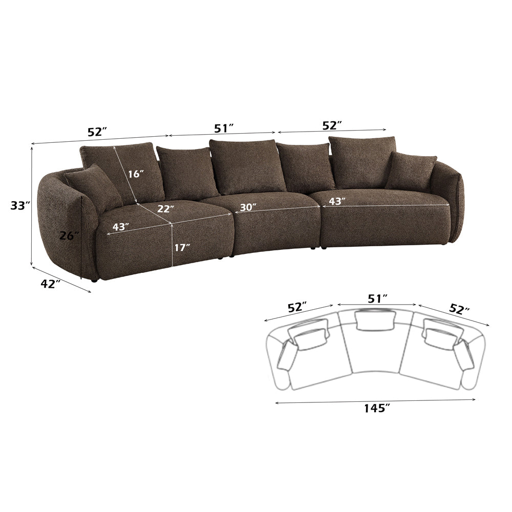 ACME Bash Macca Anthology Boucle Sofa with 7 Pillows Model LV03250