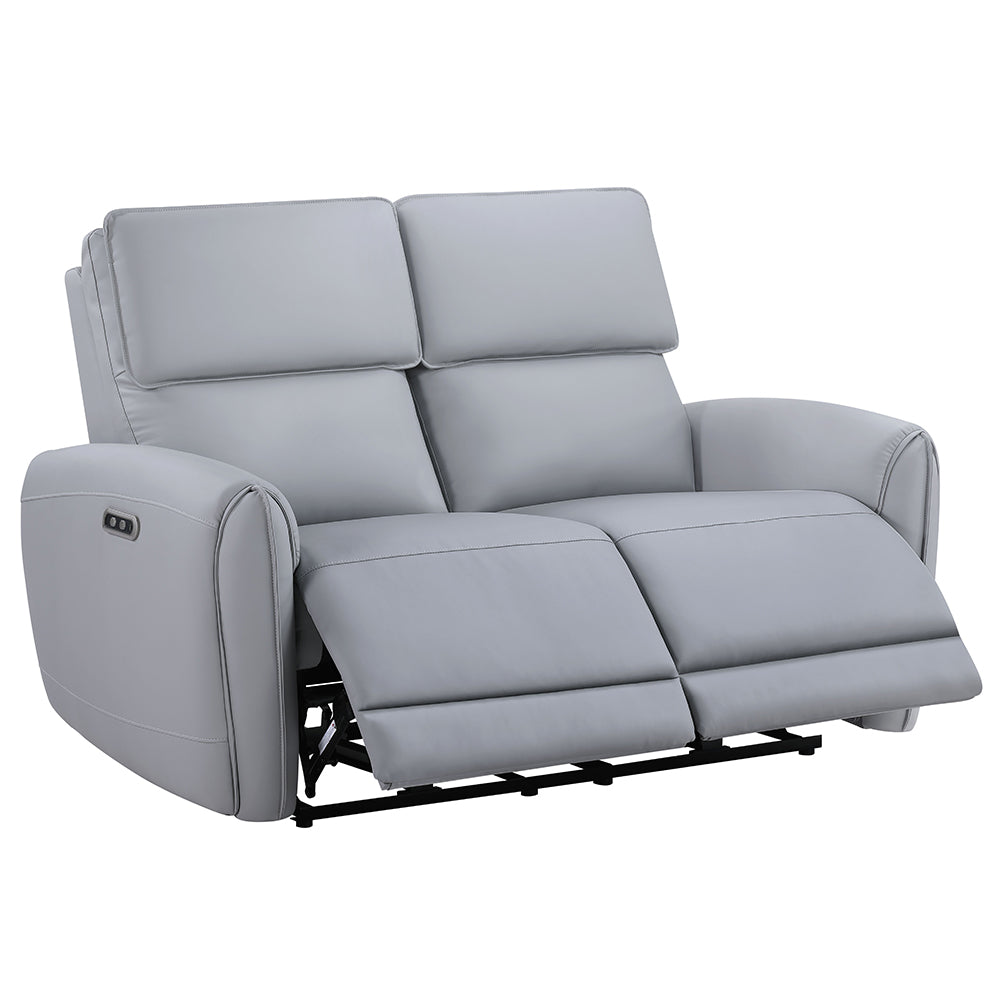 ACME Jeromie Gray Synthetic Leather Power Motion Loveseat with USB Port Model LV03336