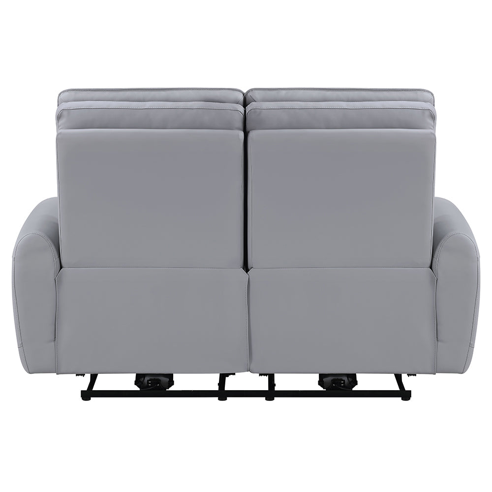 ACME Jeromie Gray Synthetic Leather Power Motion Loveseat with USB Port Model LV03336