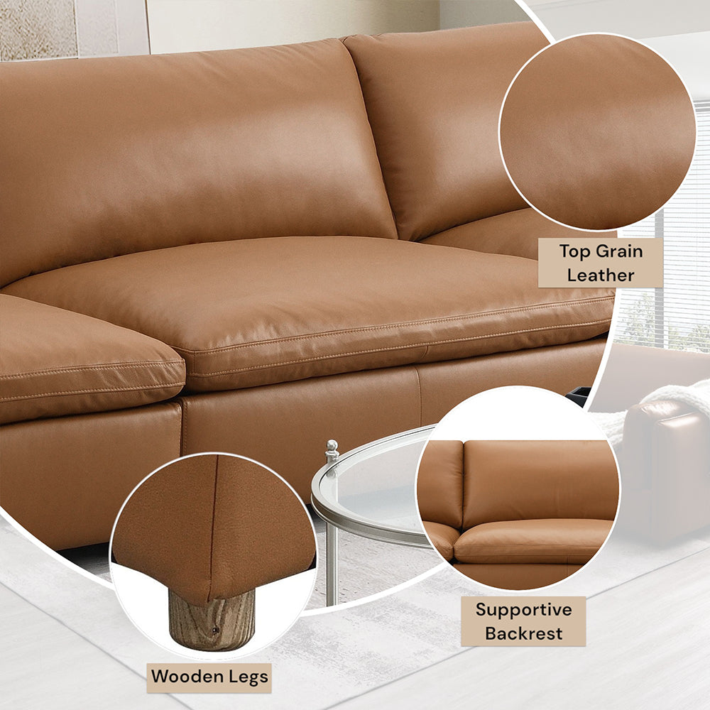 ACME Brighton Brown Top Grain Leather Modular - Armless Chair Model LV03371