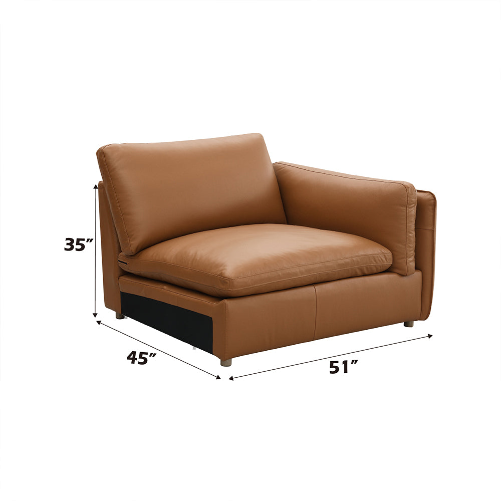 ACME Brighton Brown Top Grain Leather Modular - RF Arm Chair Model LV03373