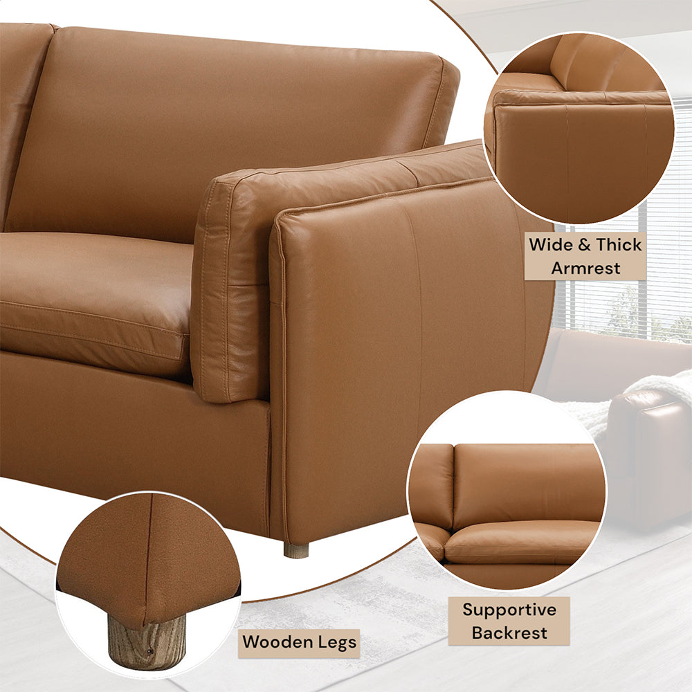 ACME Brighton Brown Top Grain Leather Modular - RF Arm Chair Model LV03373