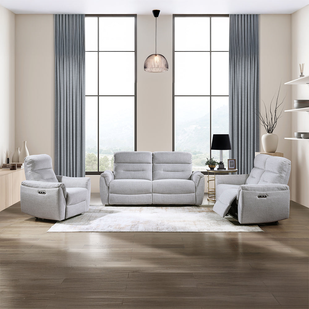 ACME Eastre Beige Chenille Power Motion Loveseat with USB Port Model LV03586