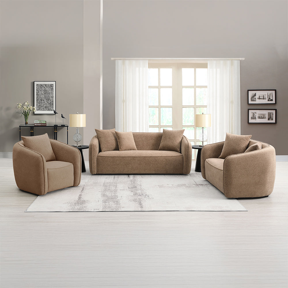 ACME Keith Brown Chenille Loveseat with 2 Pillows Model LV03601