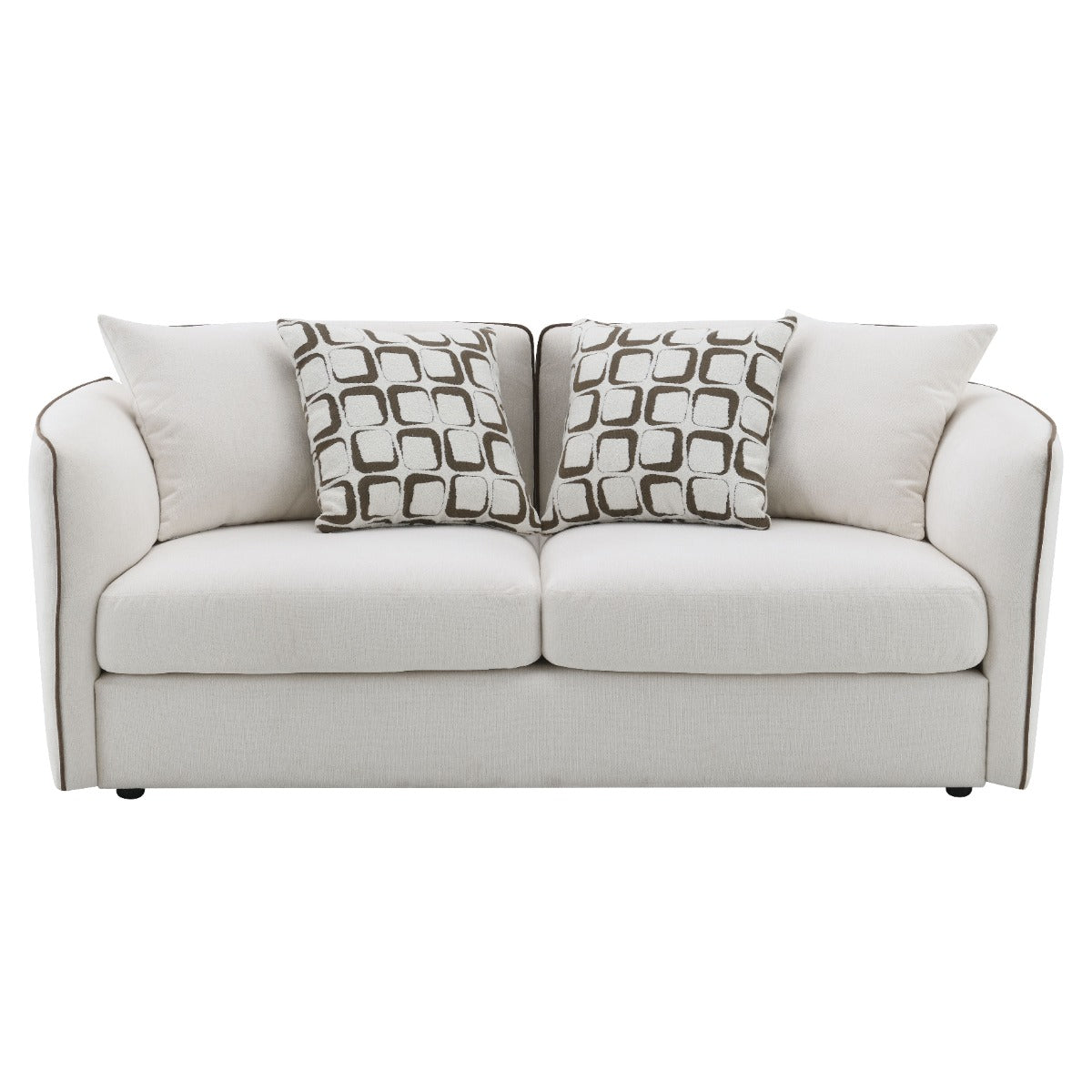 ACME Yolanda Beige Chenille Loveseat with 4 Pillows Model LV03606
