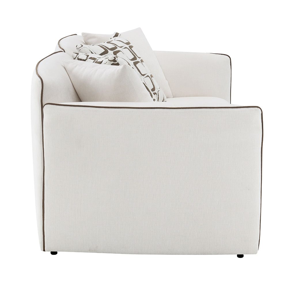 ACME Yolanda Beige Chenille Loveseat with 4 Pillows Model LV03606