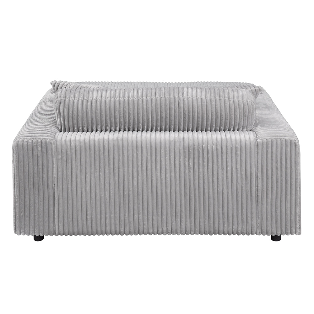 ACME Hilde Lighr Gray Cordoury Chaise with 2 Pillows Model LV03681