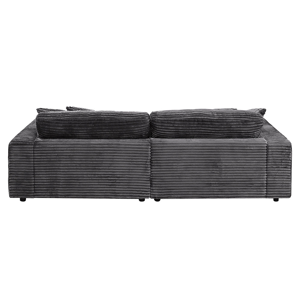 ACME Hilde Dark Gray Cordoury Sectional Sofa with 4 Pillows Model LV03690