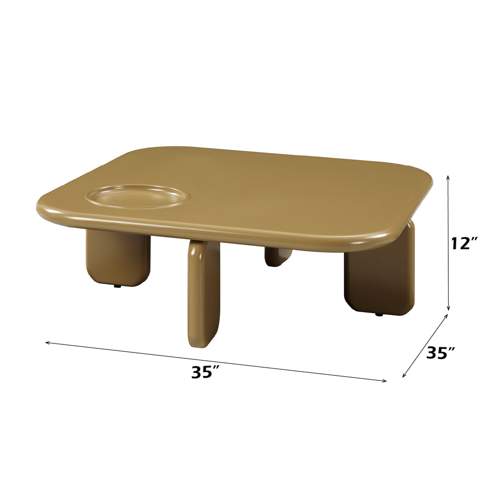 ACME Joane Yellowish Brown & Light Gray High Gloss Coffee Table Model LV03745