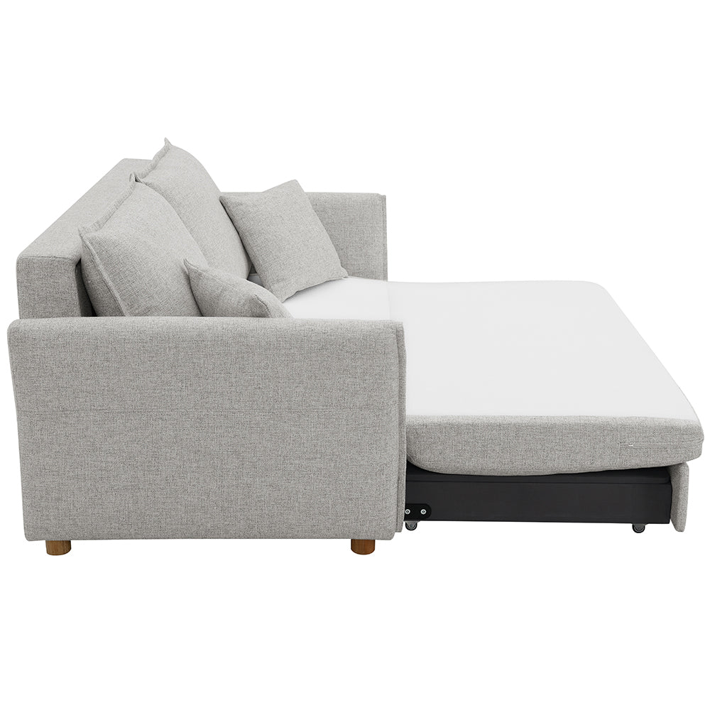 ACME Oran Gray Chenille Sofa with Sleeper Storage & 2 Pillows Model LV03800