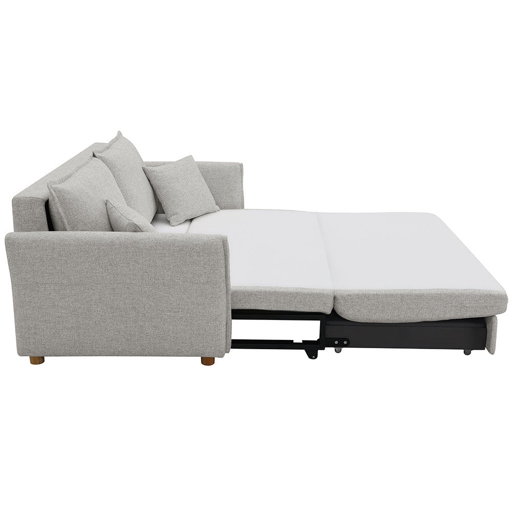 ACME Oran Gray Chenille Sofa with Sleeper Storage & 2 Pillows Model LV03800