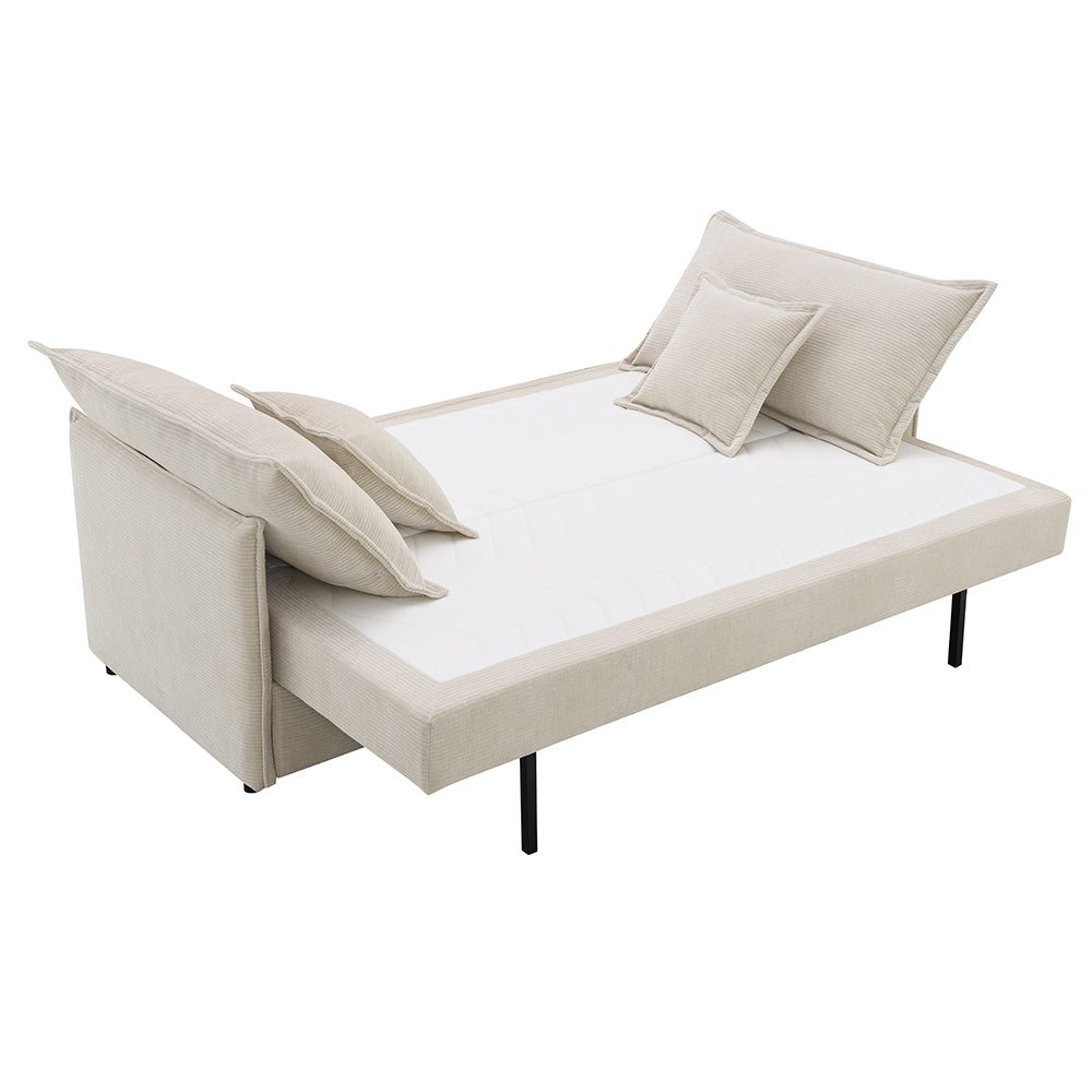 ACME Elisea Beige Chenille Sofa with Sleeper & 2 Pillows Model LV03810