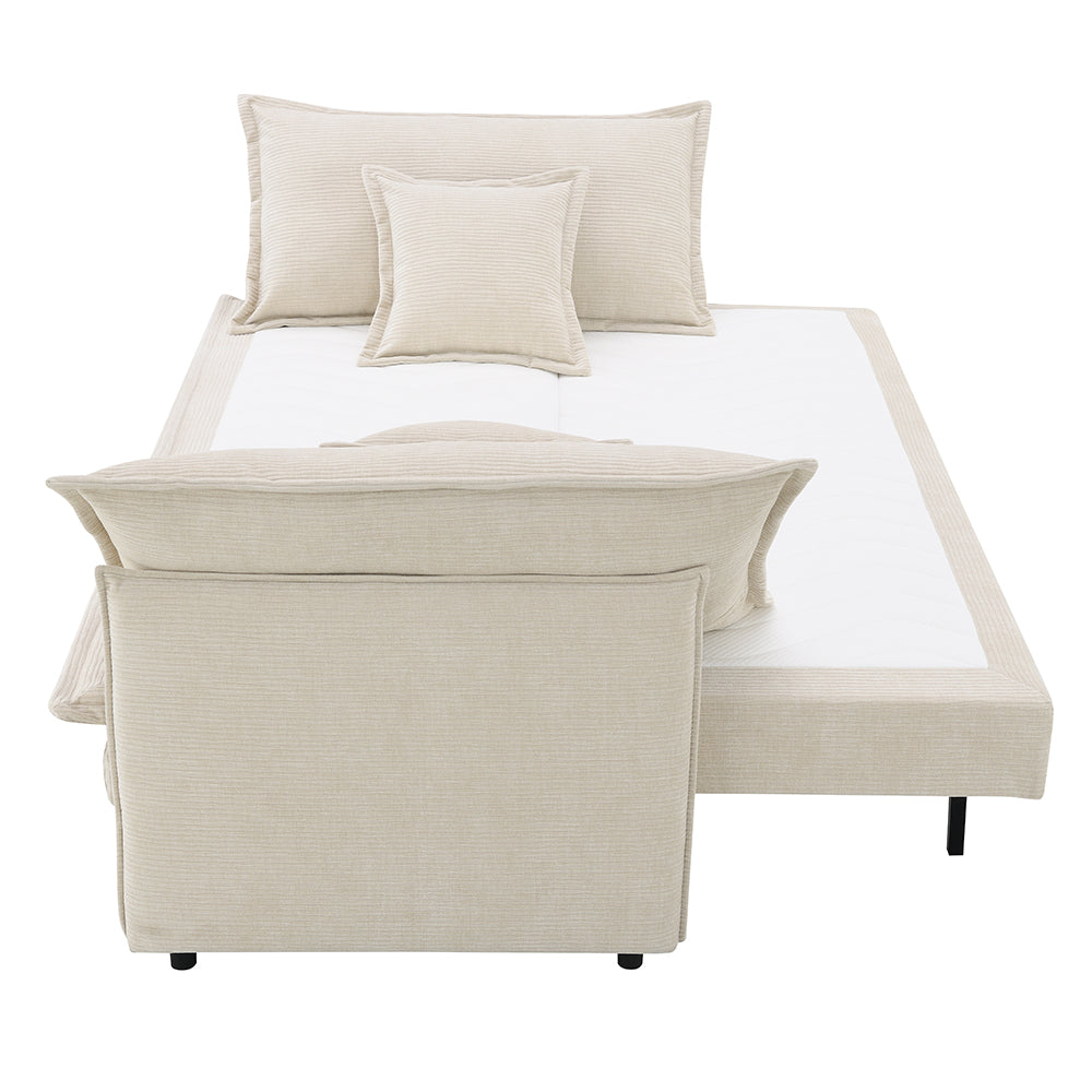 ACME Elisea Beige Chenille Sofa with Sleeper & 2 Pillows Model LV03810
