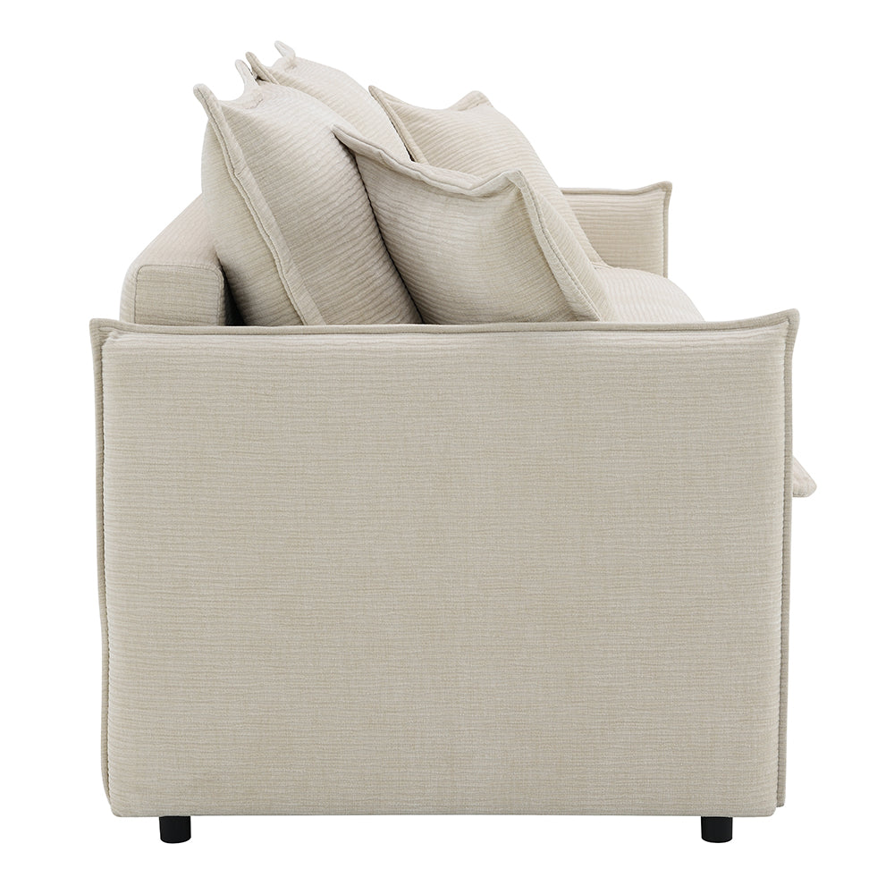 ACME Elisea Beige Chenille Sofa with Sleeper & 2 Pillows Model LV03810