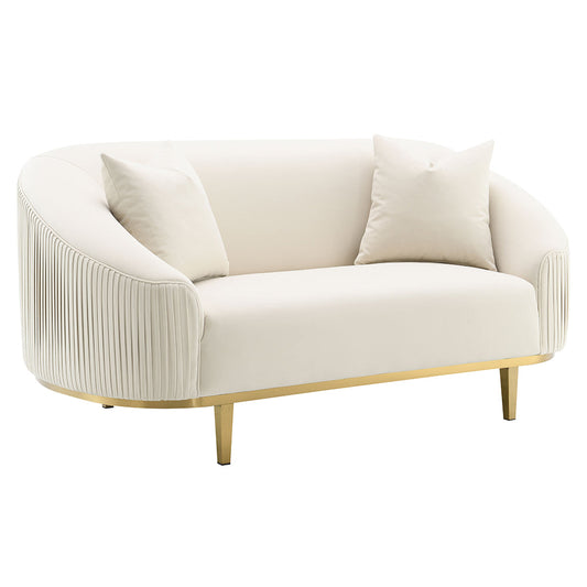 ACME Martina Ivory Velvet Loveseat with 2 Pillows Model LV03851