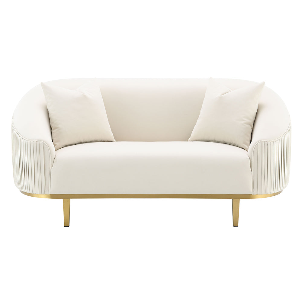 ACME Martina Ivory Velvet Loveseat with 2 Pillows Model LV03851