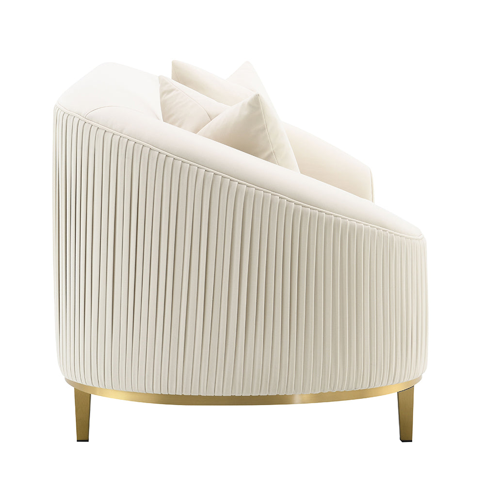 ACME Martina Ivory Velvet Loveseat with 2 Pillows Model LV03851