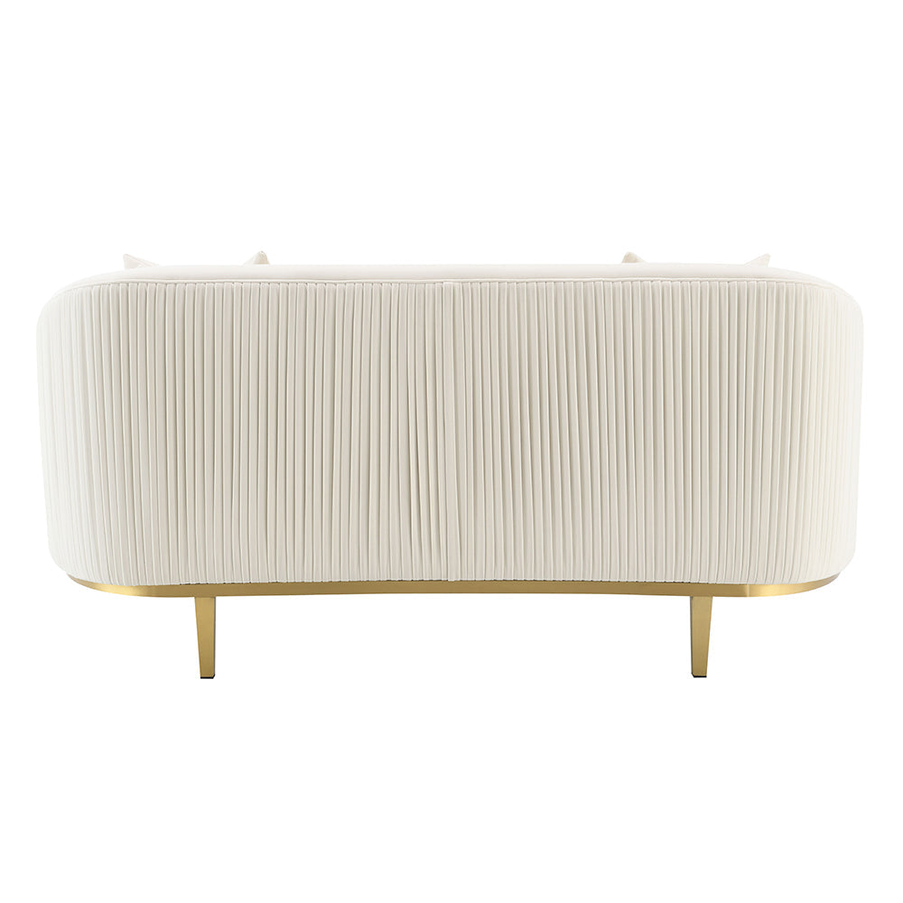 ACME Martina Ivory Velvet Loveseat with 2 Pillows Model LV03851