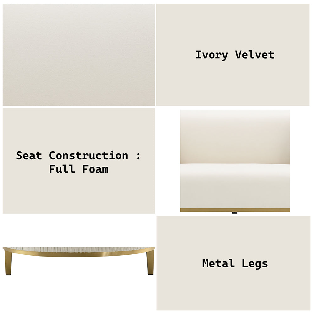ACME Martina Ivory Velvet Loveseat with 2 Pillows Model LV03851