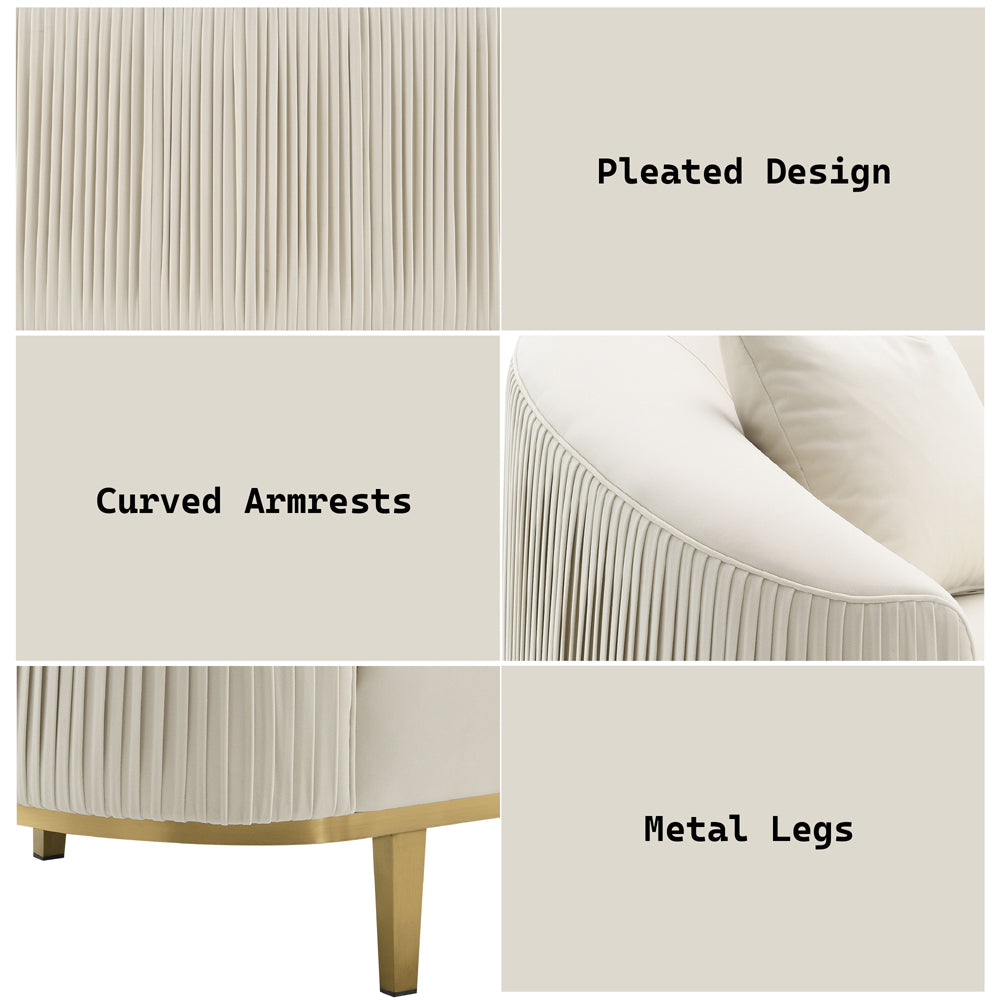 ACME Martina Ivory Velvet Loveseat with 2 Pillows Model LV03851