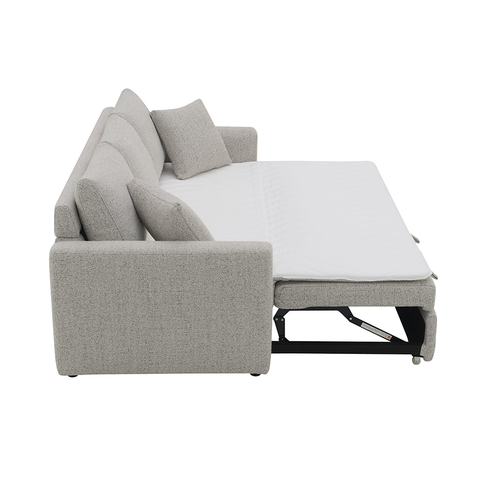 ACME Connie Gray Boucle Sofa with Sleeper & 2 Pillows Model LV03880