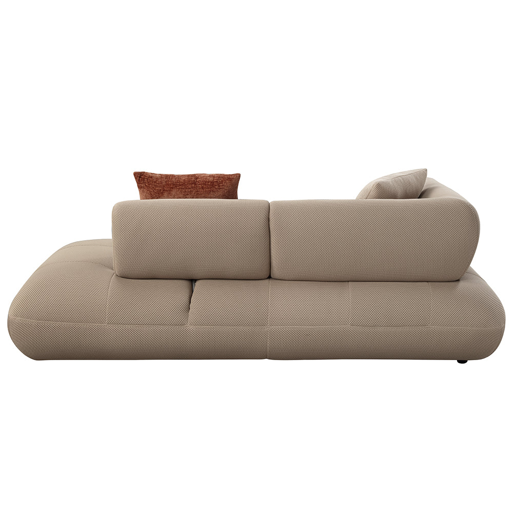 ACME Carrick Beige Sandwich Mesh Fabric Sectional Sofa with 6 Pillows Model LV03920