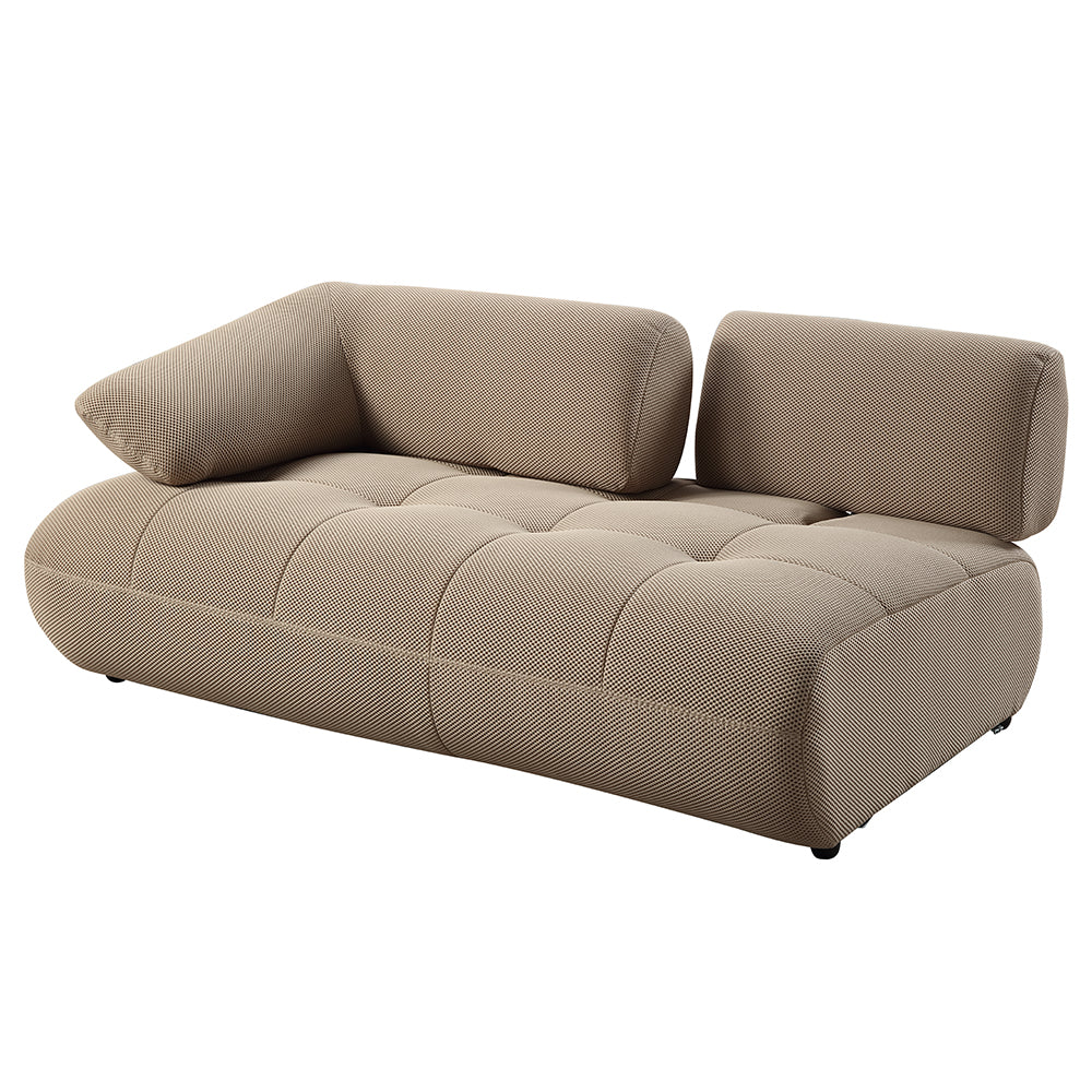 ACME Carrick Beige Sandwich Mesh Fabric Sectional Sofa with 6 Pillows Model LV03920