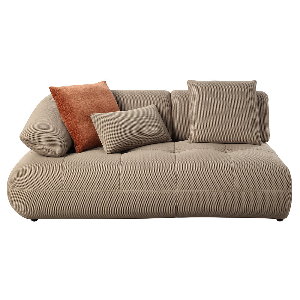 ACME Carrick Beige Sandwich Mesh Fabric Sectional Sofa with 6 Pillows Model LV03920